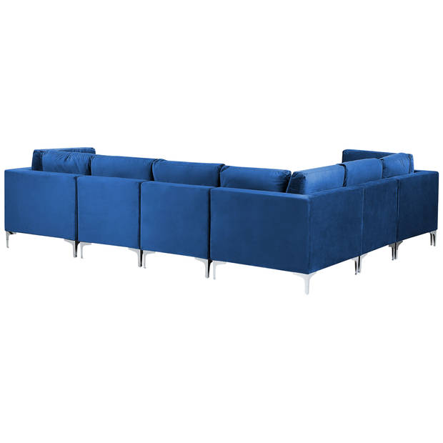 Beliani EVJA - Modulaire Sofa-Blauw-Fluweel