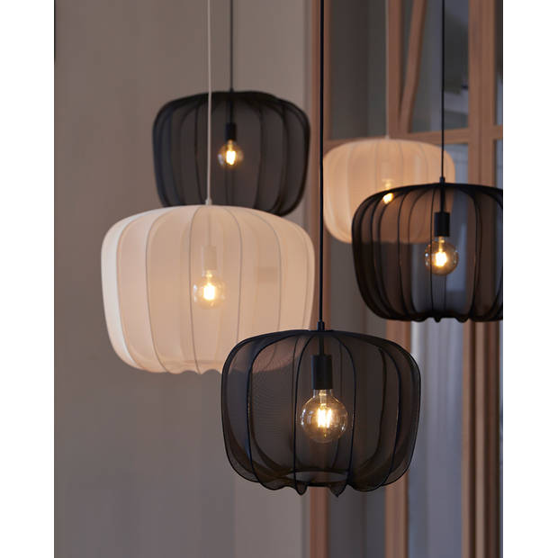 Light and Living hanglamp - zwart - textiel - 2963512