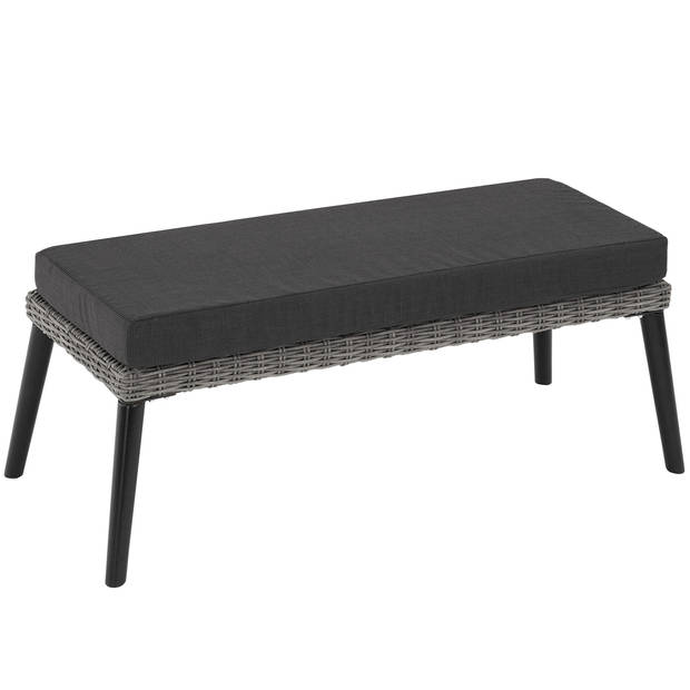 tectake® - Wicker lounge Pula met aluminium frame - grijs - 404792