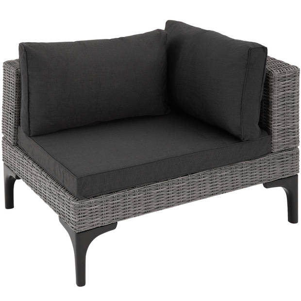 tectake® - Wicker loungeset Konstanza met aluminium frame - grijs - 404794