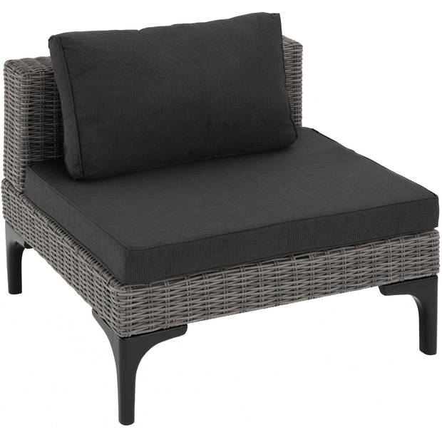 tectake® - Wicker loungeset Konstanza met aluminium frame - grijs - 404794