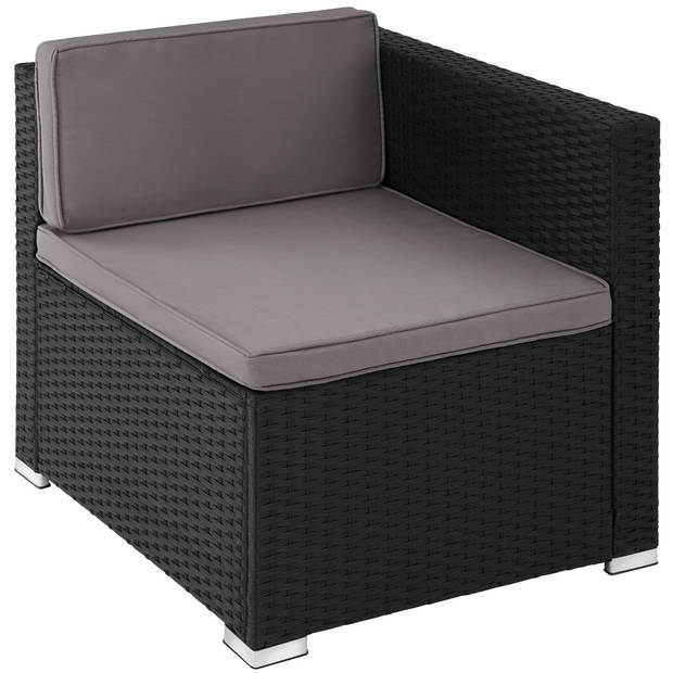 tectake® - Wicker loungeset Lignano met 2 fauteuils - zwart