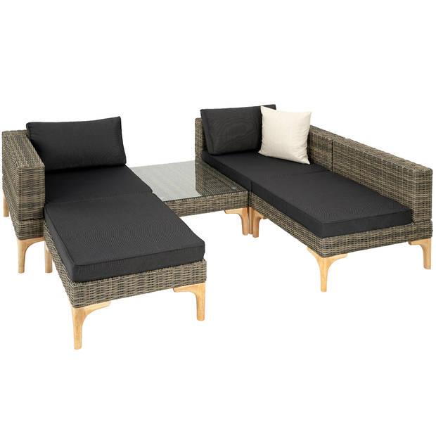 tectake® - Wicker lounge Konstanza met aluminium frame - natuurkleur - 404795