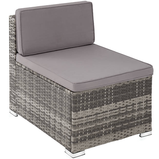 tectake® - Wicker loungeset Lignano met fauteuil - grijs