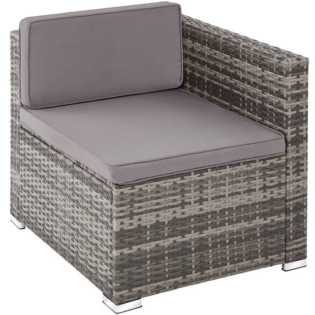 tectake® - Wicker loungeset Lignano met fauteuil - grijs