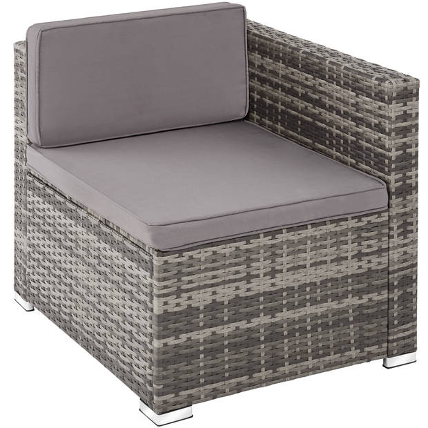 tectake® - Wicker loungeset Lignano met 2 fauteuils - grijs