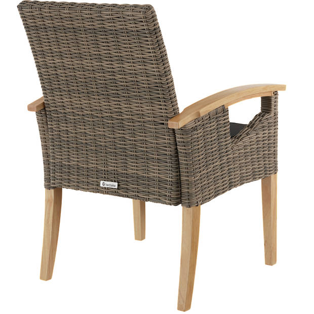 tectake® - Wicker tafel Tarent met 4 stoelen Rosarno - natuur - 404858