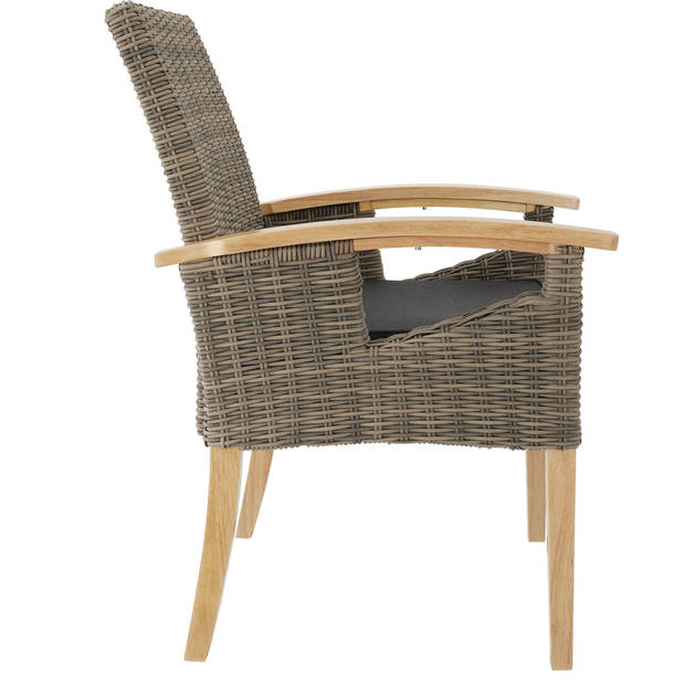 tectake® - Wicker tafel Tarent met 4 stoelen Rosarno - natuur - 404858