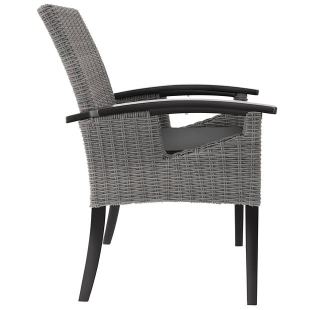 tectake® - Wicker stoel - tuinstoel - Rosarno - grijs - 404806