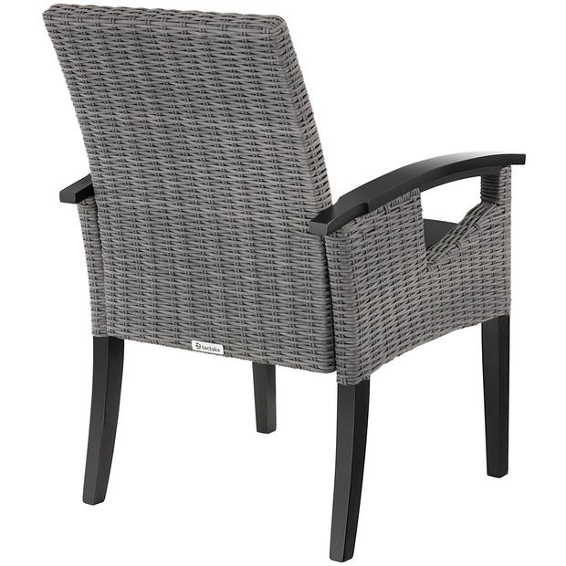 tectake® - Wicker stoel - tuinstoel - Rosarno - grijs - 404806
