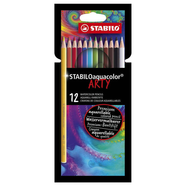 STABILO Aquacolor - Premium Aquarel Kleurpotlood - ARTY Etui 12 Kleuren