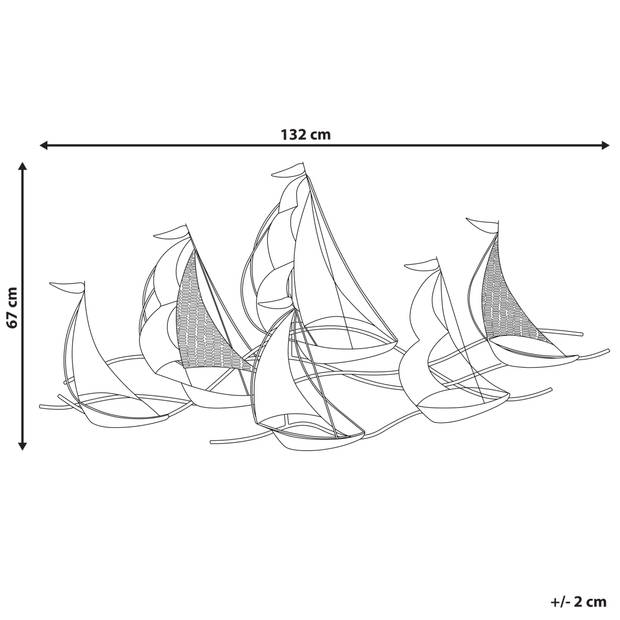 Beliani AMERICIUM - Wanddecoratie-Zilver-Metaal