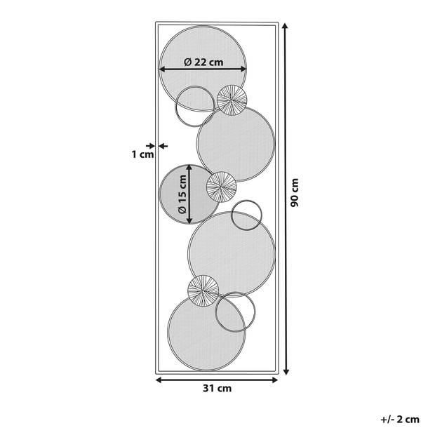 Beliani TUNGSTEN - Wanddecoratie-Goud-Metaal