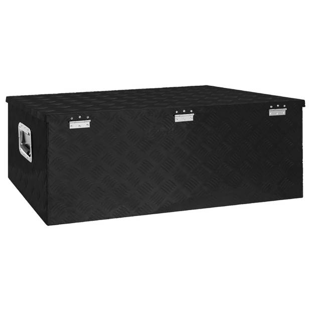 vidaXL Opbergbox 100x55x37 cm aluminium zwart