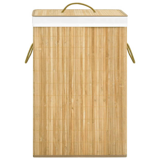 The Living Store Bamboe Wasmand - 40 x 30 x 60 cm - Uitneembare voering - Opvouwbaar
