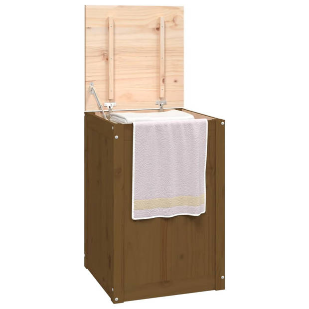 The Living Store Wasmand Grenenhout - Honingbruin - 44x44x66 cm