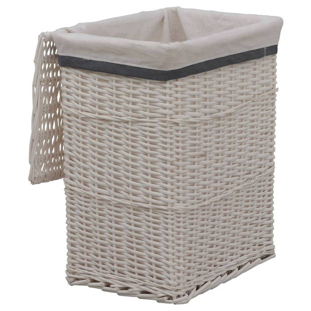 The Living Store Wasmand Willow - Wit - 43x34x57.5cm