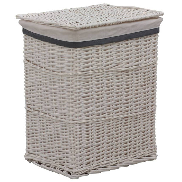 The Living Store Wasmand Willow - Wit - 43x34x57.5cm