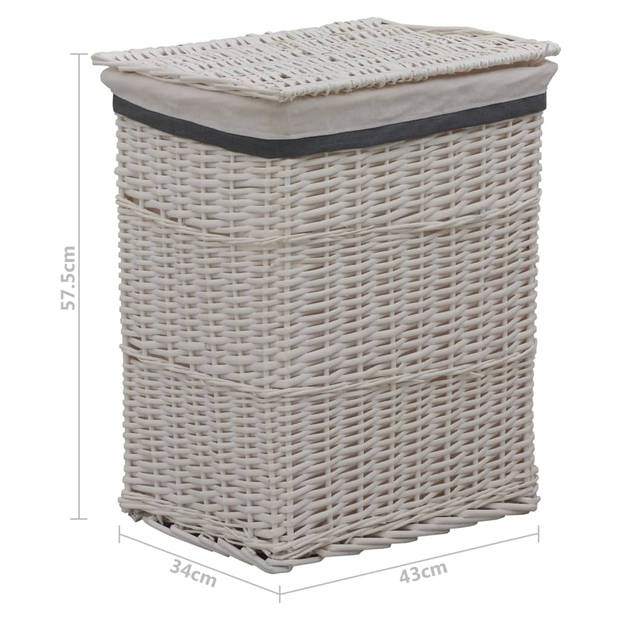 The Living Store Wasmand Willow - Wit - 43x34x57.5cm