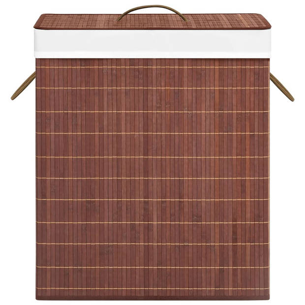 The Living Store Bamboe Wasmand - Rechthoekig 52 x 32 x 62.5 cm - Bruin