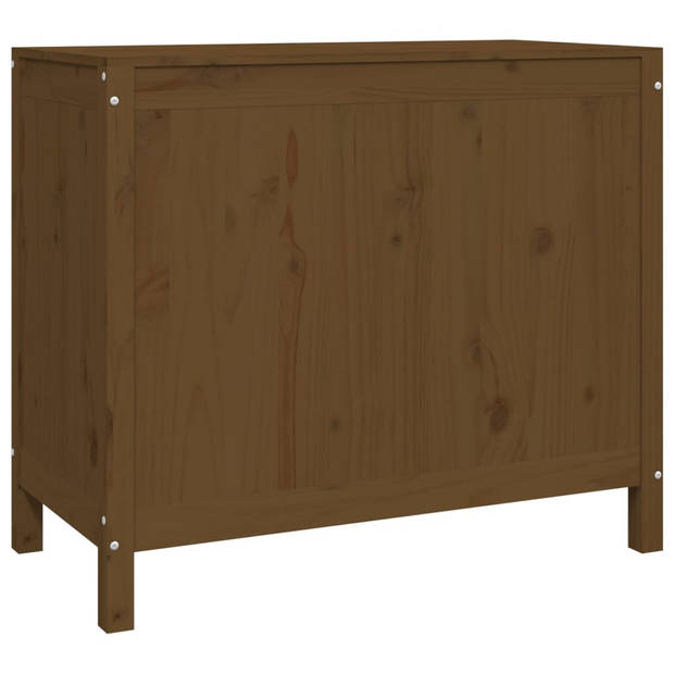 The Living Store Houten Wasmand - Massief Grenenhout - 88.5 x 44 x 76 cm - Honingbruin