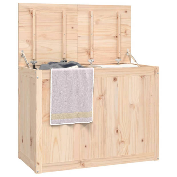 The Living Store Wasmand Grenenhout - 88.5 x 44 x 66 cm - Natuurlijke charme en opbergruimte