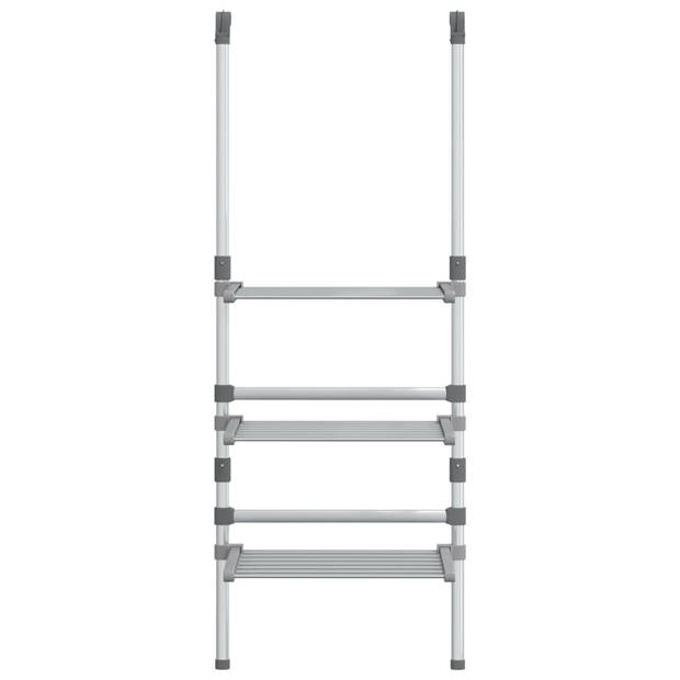 The Living Store Hangend Wasdroogrek - 3-laags - Instelbare Hoogte - Ruimtebesparend - Zilver - 50x25x(90-135)cm