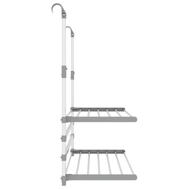 The Living Store Droogrek voor over de deur - Zilver - Aluminium - 89 x 25 x (60 - 95) cm - Flexibel ontwerp