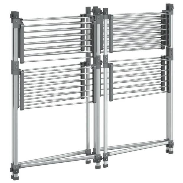 The Living Store Wasdroogrek - 2-Laags - Aluminium - 107x107x120 cm - Compact