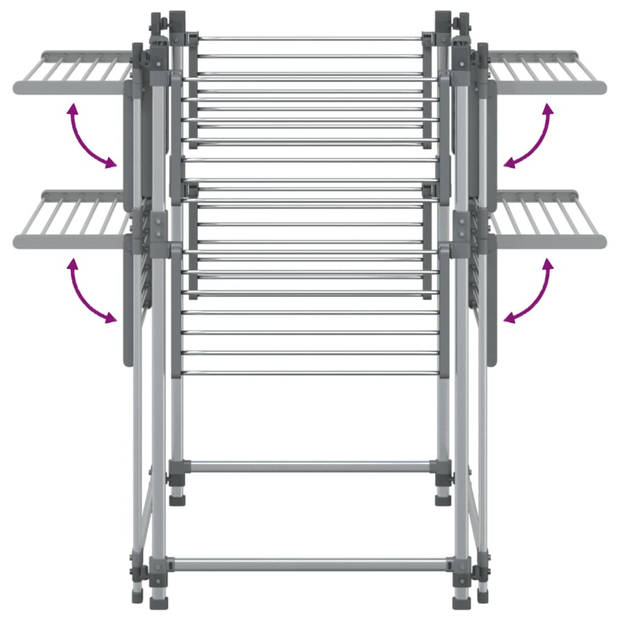 The Living Store Wasdroogrek - 2-Laags - Aluminium - 107x107x120 cm - Compact