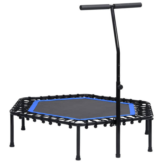 The Living Store Fitnesstrampoline - 122 cm - Zeshoek - Stalen frame - Anti-slip PP mat - T-stanggreep - 42