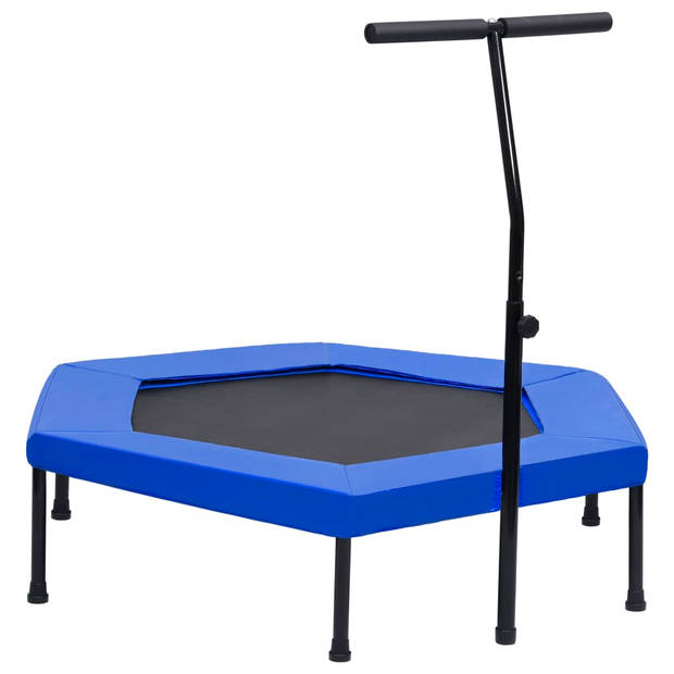 The Living Store Fitnesstrampoline - 122 cm - Zeshoek - Stalen frame - Anti-slip PP mat - T-stanggreep - 42