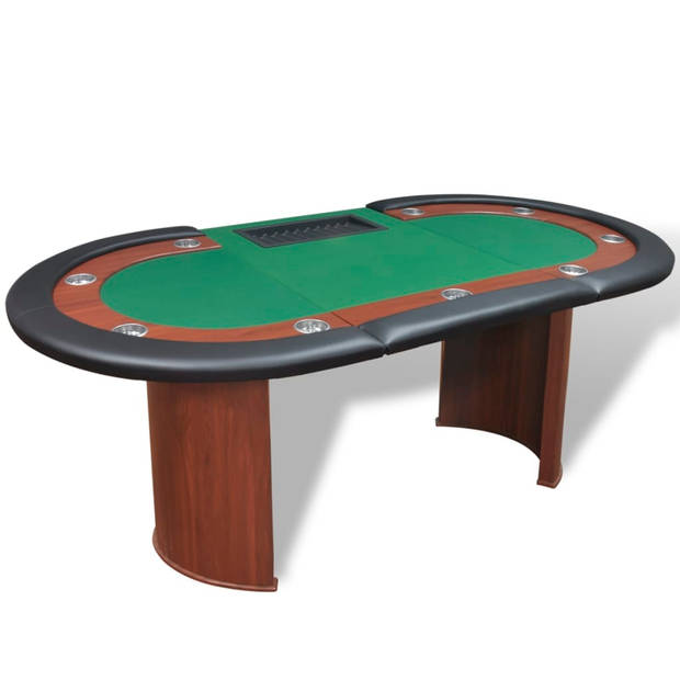 The Living Store Pokertafel - Casino kwaliteit - 208 x 107 x 81 cm - Groen