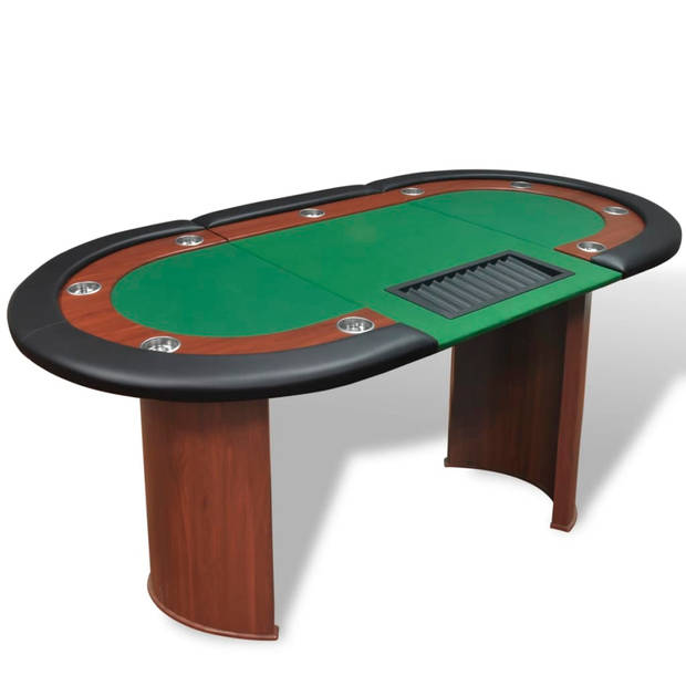 The Living Store Pokertafel - Casino kwaliteit - 208 x 107 x 81 cm - Groen