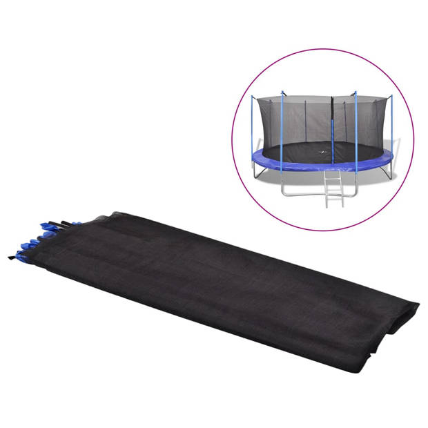 The Living Store Trampoline Veiligheidsnet - 3.81 x 1.8 m - Zwart - Geschikt voor 4.26 m trampolines met 8 palen (SKU-