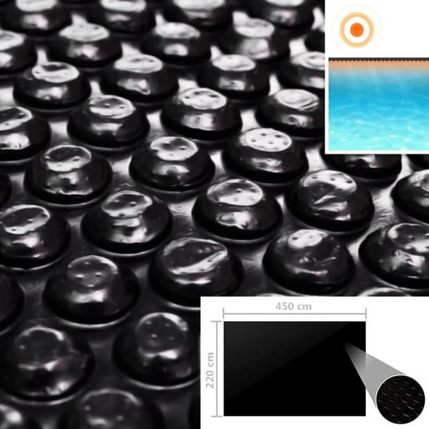 The Living Store Solarzwembadhoes - PE - 450 x 220 cm - Verhoogt watertemperatuur - PE bubbels - Bespaart op chemische