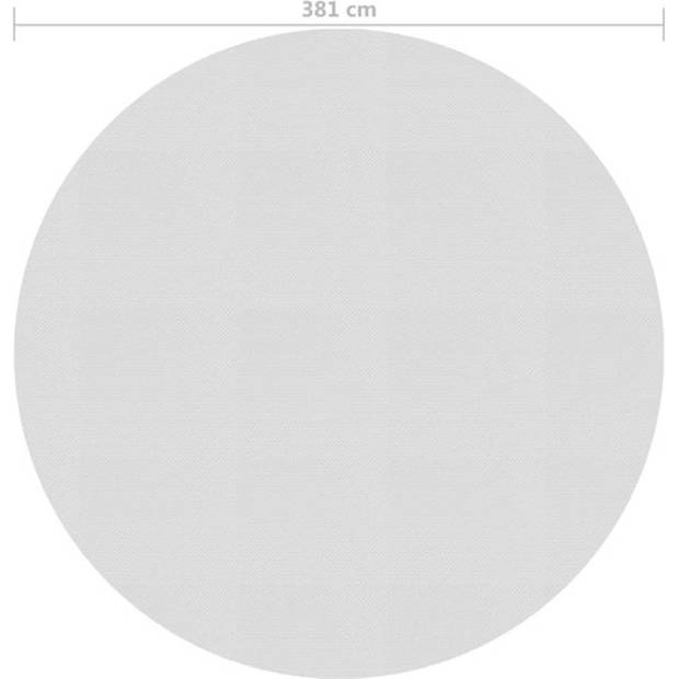 The Living Store Zwembadfolie PE Grijs 381 cm - Verhoogt temperatuur met 1°C - vermindert chemicaliënverbruik en