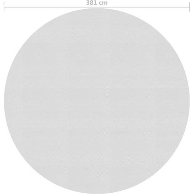 The Living Store Zwembadfolie PE Grijs 381 cm - Verhoogt temperatuur met 1°C - vermindert chemicaliënverbruik en