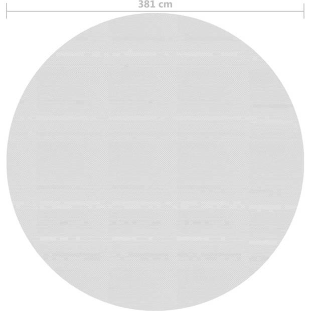 The Living Store Zwembadfolie PE Grijs 381 cm - Verhoogt temperatuur met 1°C - vermindert chemicaliënverbruik en