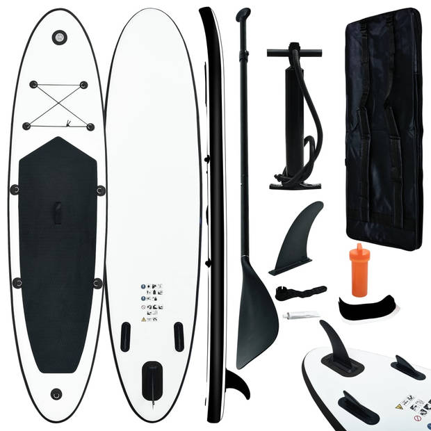 The Living Store Stand Up Paddleboard - 300 x 72 x 10 cm - Hogedruk ventielen - Duurzame vinnen - Draagtas - Lek- en