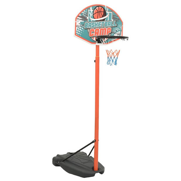 The Living Store Basketbalring Inclusief IJzeren Ring - 3-Kleurig Net - Pomp en Bal - Verstelbare Hoogte - PE en