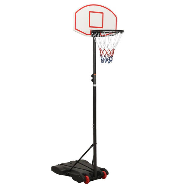 The Living Store Basketbalstandaard verstelbaar - polyetheen - stalen basketbalrand - verstelbare hoogte - gemakkelijk
