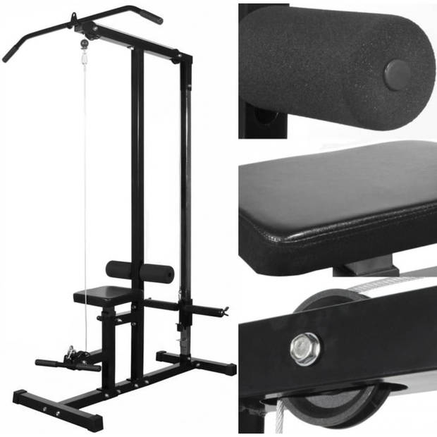The Living Store Home Gym - 110 x 121 x 190 cm - Verstelbare Leg Lockdown - Inclusief 2 veiligheidsbeugels - Maximaal