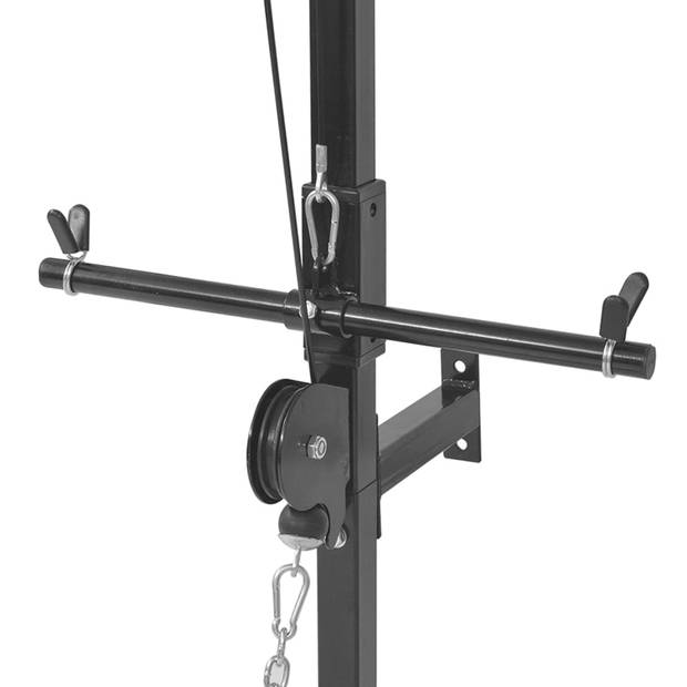 The Living Store Krachttoren - Wandgemonteerde fitnessapparaat - Lat pull-down - lage cable-pull - Staal - 99x53x194 cm