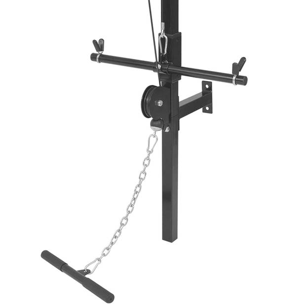 The Living Store Krachttoren - Wandgemonteerde fitnessapparaat - Lat pull-down - lage cable-pull - Staal - 99x53x194 cm