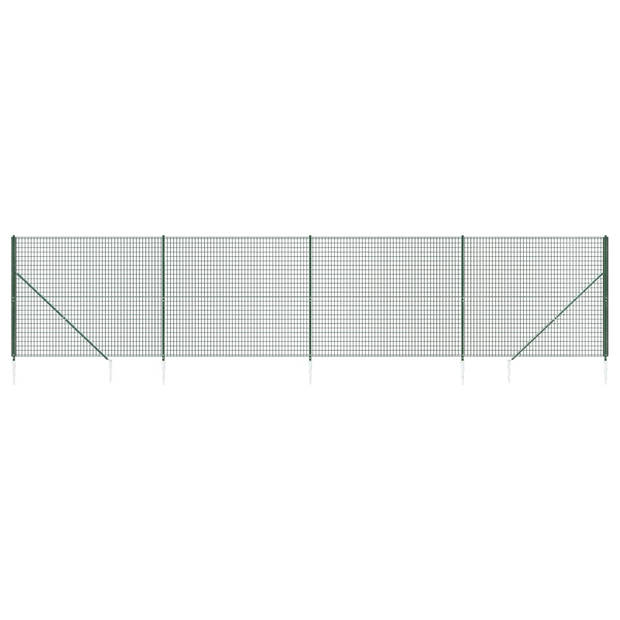 The Living Store Draadgaashek Groen - 1.8 x 10 m - 75 x 50 mm - Gegalvaniseerd staal met PVC-coating