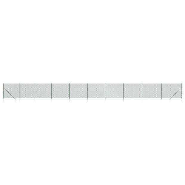 The Living Store Gaashek 1.4 x 25m - Groen - Staal met PVC-coating - Duurzaam en flexibel - Eenvoudige montage -
