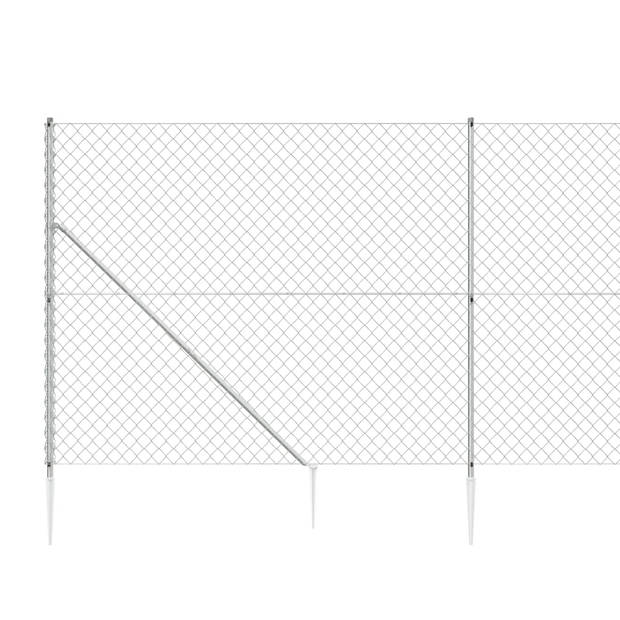 vidaXL Gaashek met grondankers 1,4x10 m zilverkleurig