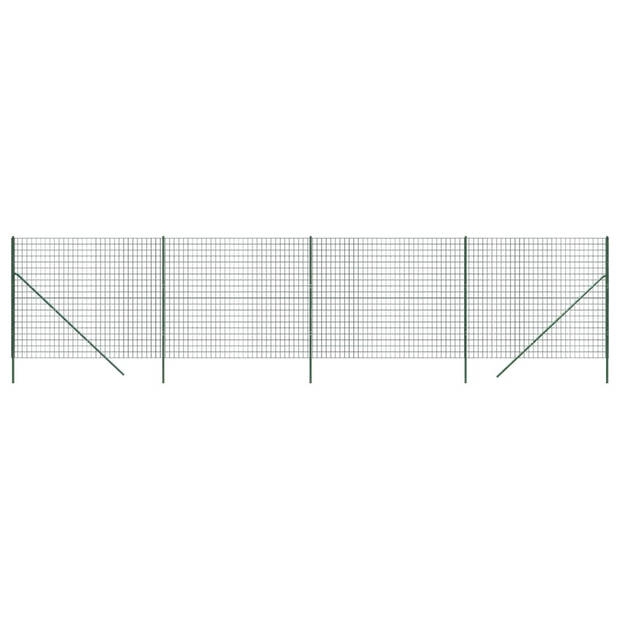 The Living Store Draadgaasomheining - 2.2 x 10m - Groen - Gegalvaniseerd staal met PVC-coating