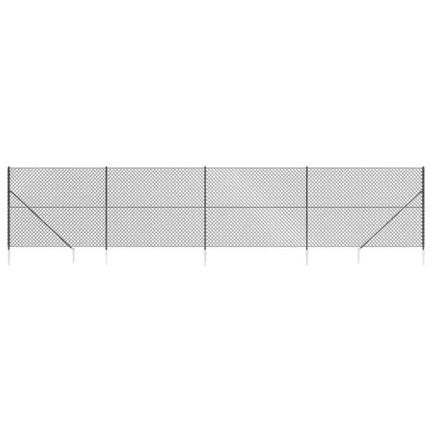 The Living Store Gaashek Antraciet - 2x10m - Staal met PVC-coating